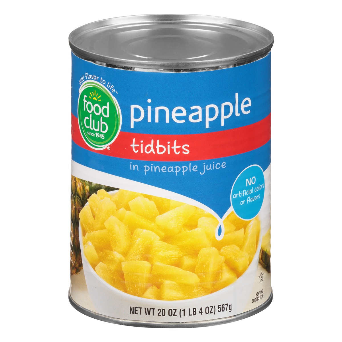 slide 1 of 10, Food Club Pineapple Tidbits in Juice, 20 oz