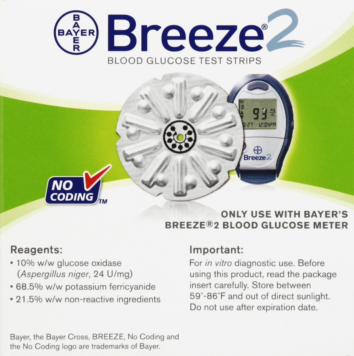 slide 2 of 5, Breeze Blood Glucose Test Strips 100 ea, 100 ct