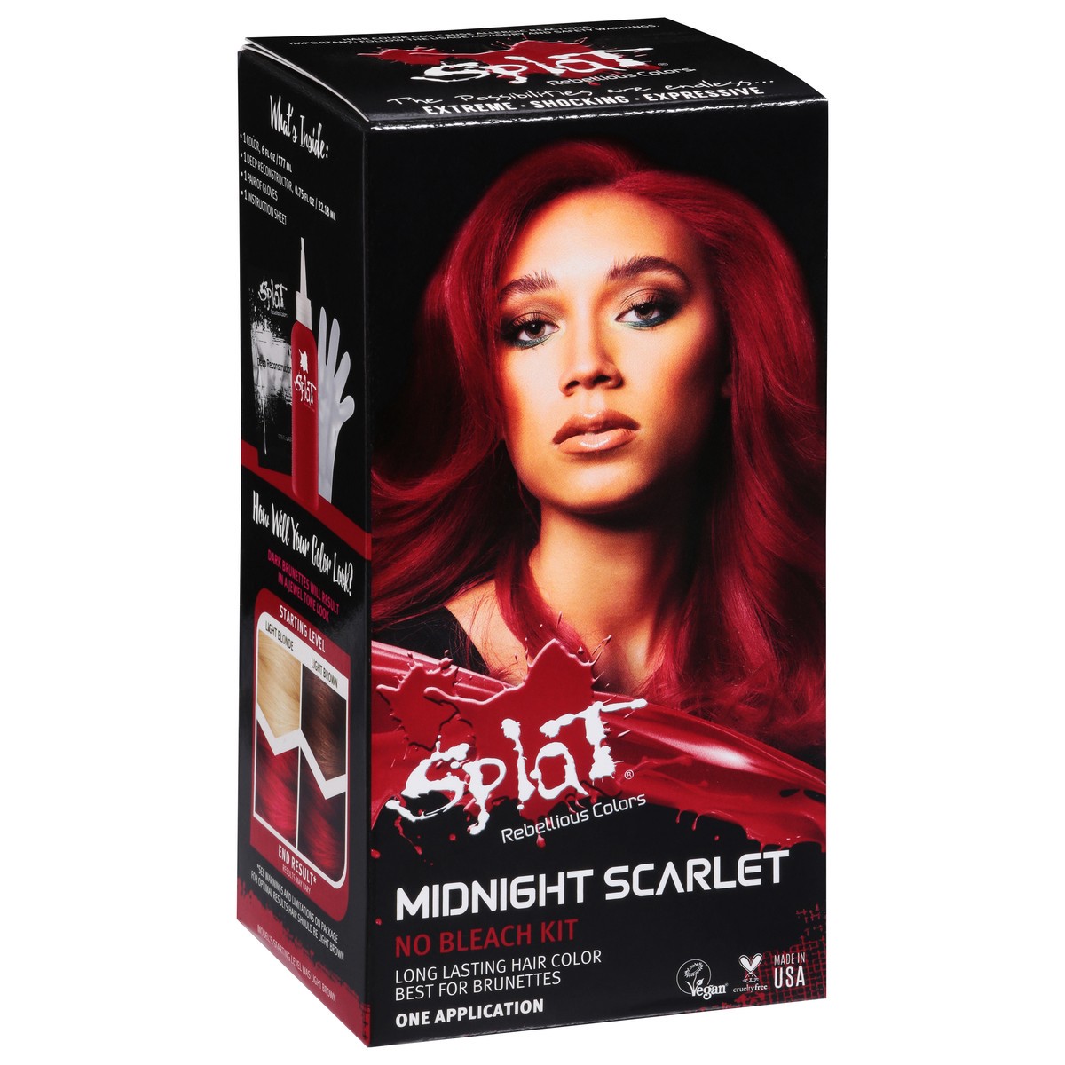 slide 4 of 9, Splat Midnight Hair Color, Scarlet, 1 ea