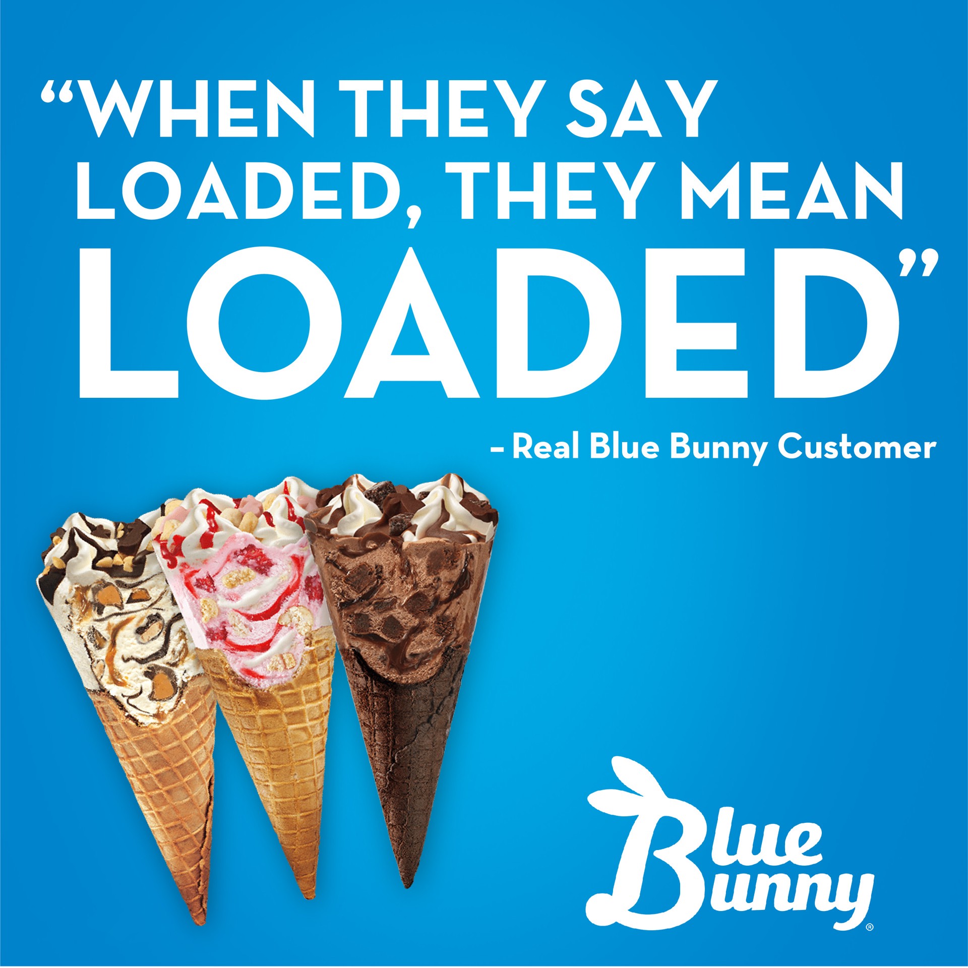 slide 5 of 5, Blue Bunny Load'D Cones Cookie Dough Ice Cream Cones, 4 ct