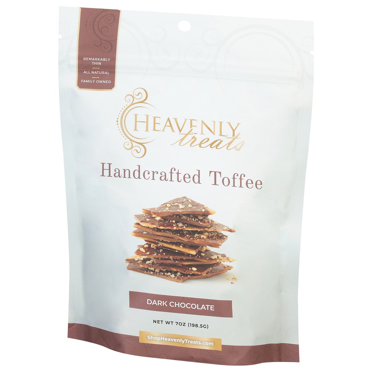 slide 7 of 9, Heavenly Treats Handcrafted Dark Chocolate Toffee 7 oz, 7 oz