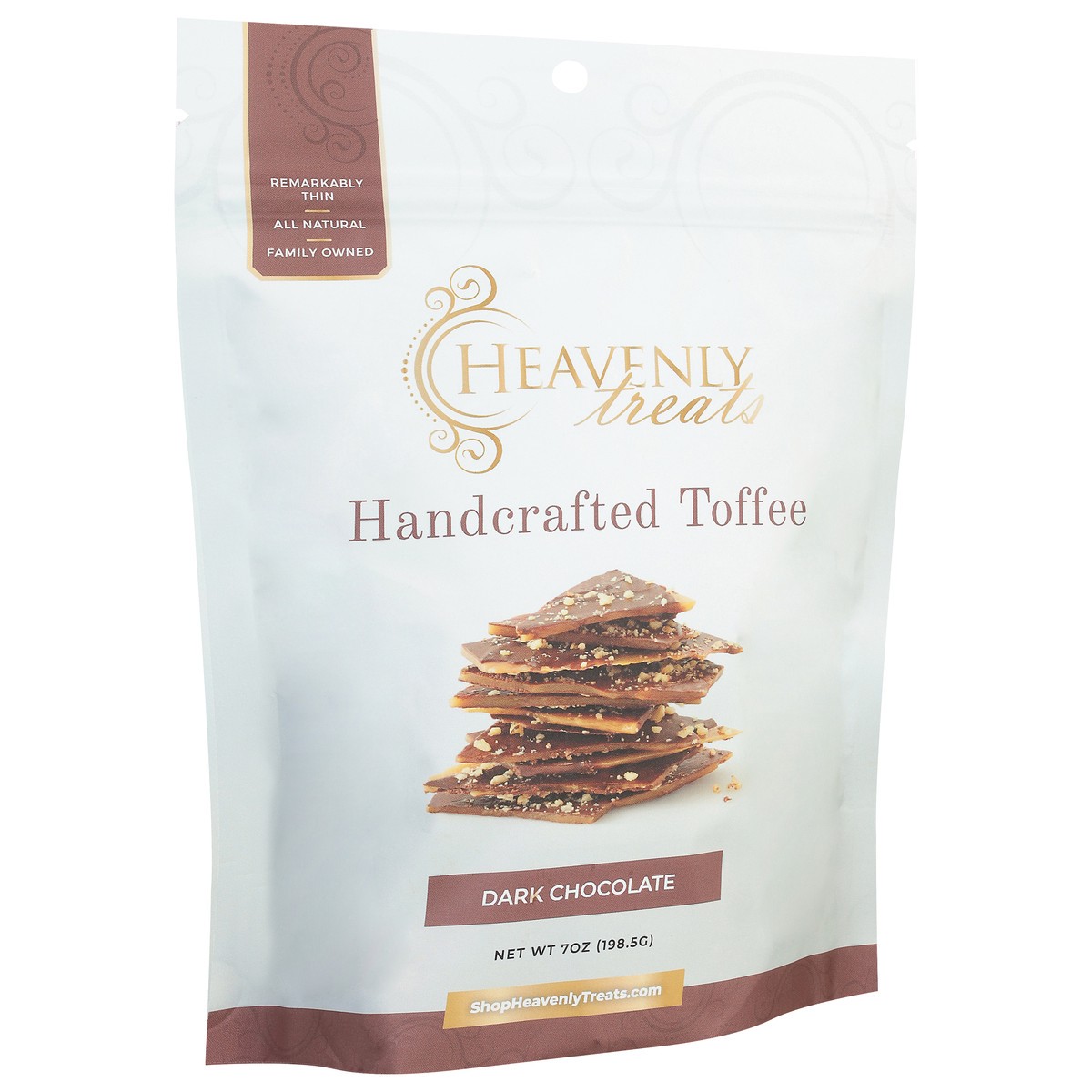 slide 4 of 9, Heavenly Treats Handcrafted Dark Chocolate Toffee 7 oz, 7 oz
