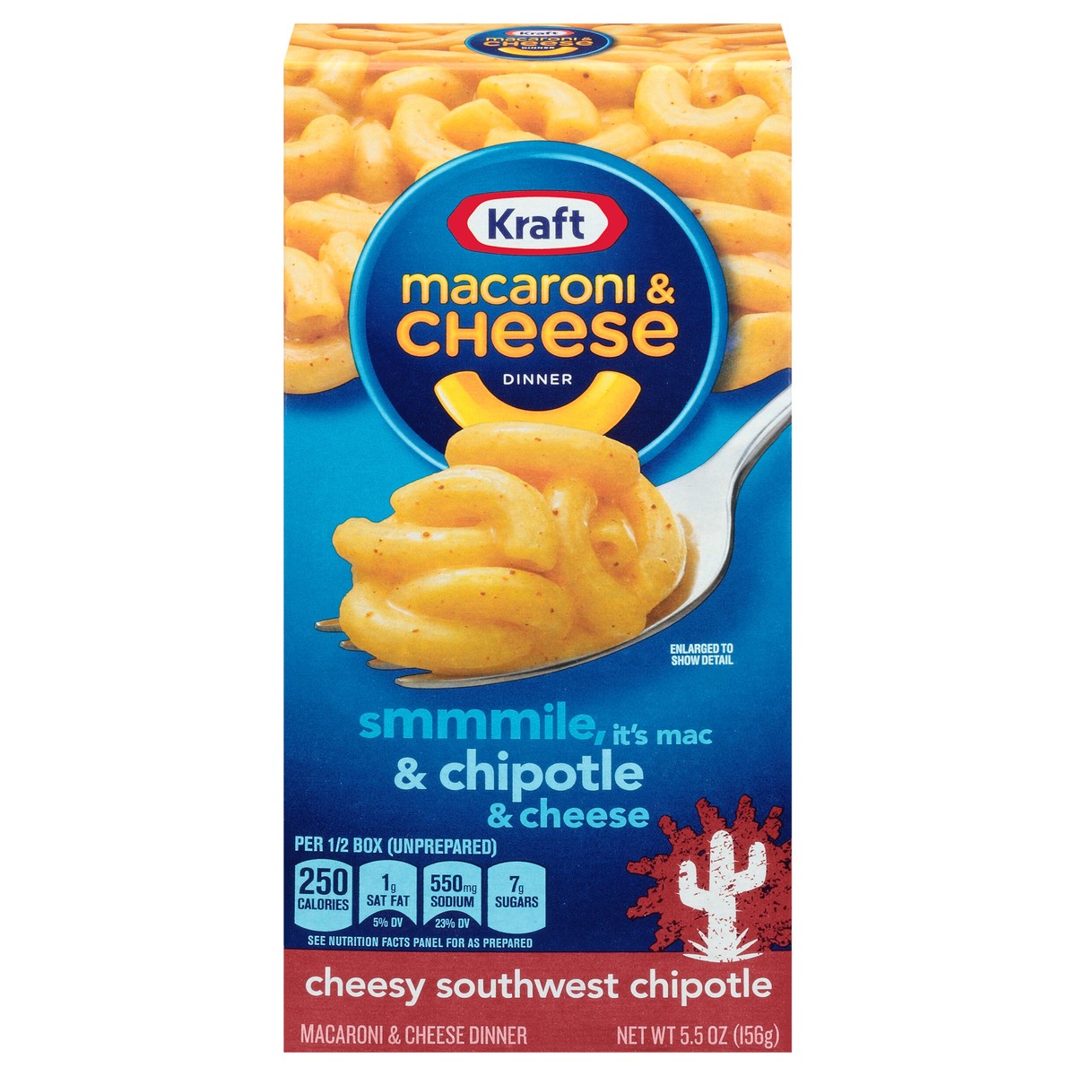 slide 9 of 13, Kraft Cheesy Southwest Chipotle Macaroni & Cheese Dinner 5.5 oz. Box, 5.5 oz