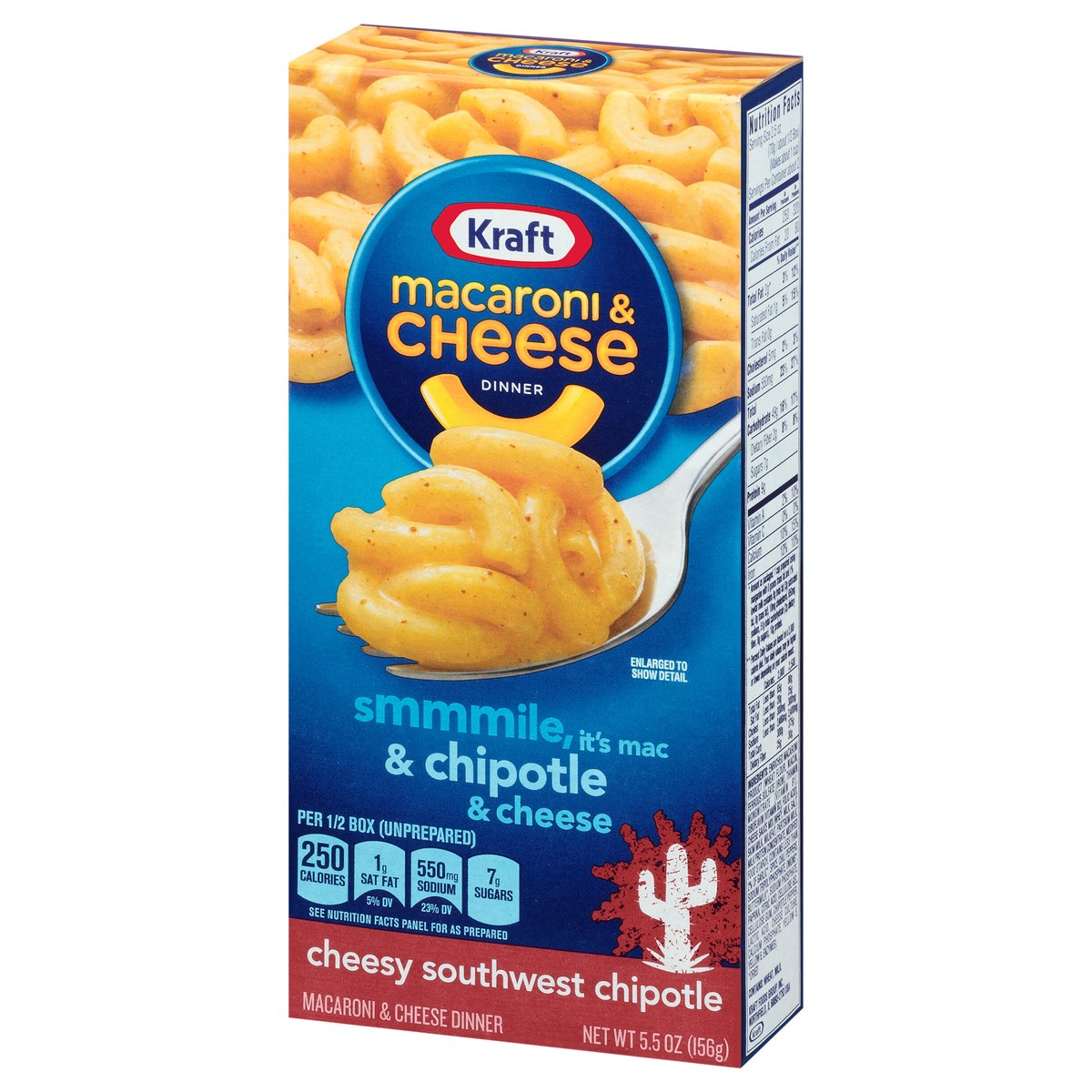 slide 11 of 13, Kraft Cheesy Southwest Chipotle Macaroni & Cheese Dinner 5.5 oz. Box, 5.5 oz