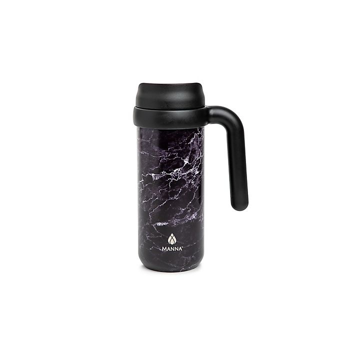 slide 1 of 1, Manna Organics Mocha Insulated Travel Mug - Black Marble, 16 oz