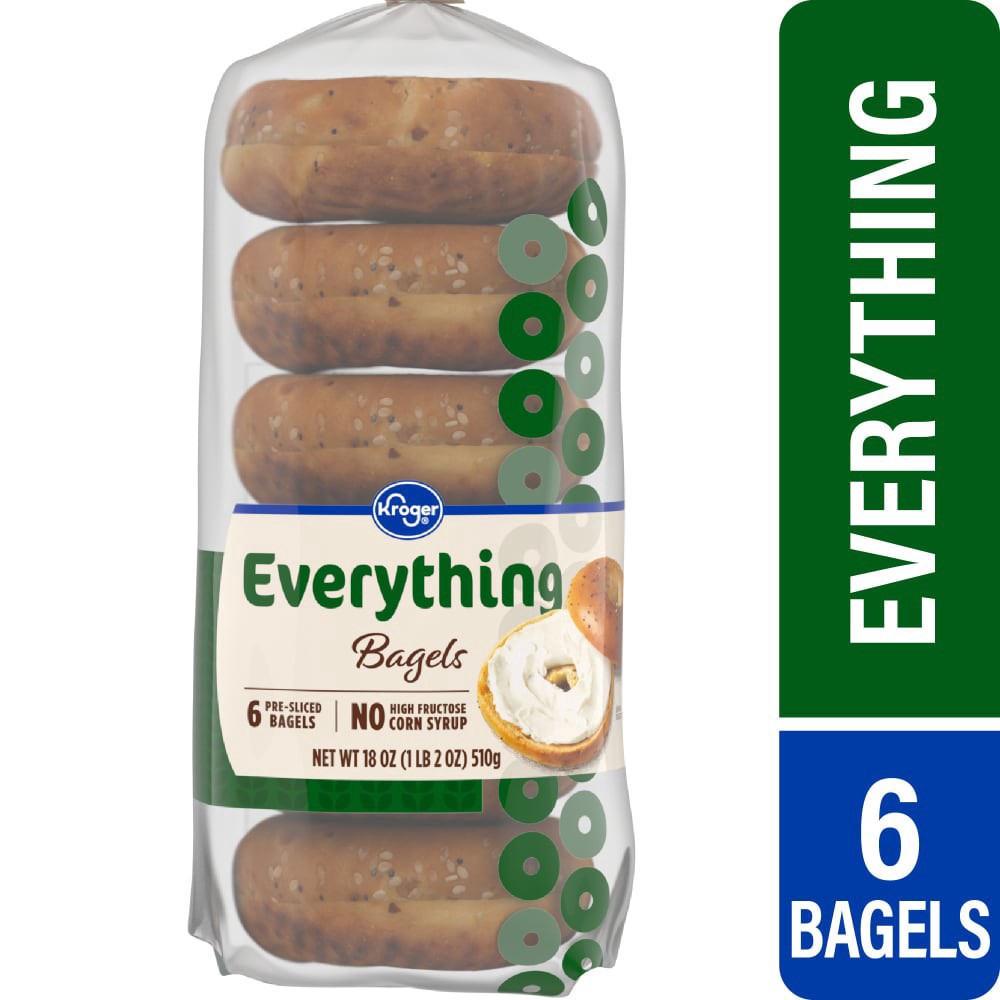 slide 1 of 4, Kroger® Everything Bagels, 18 oz