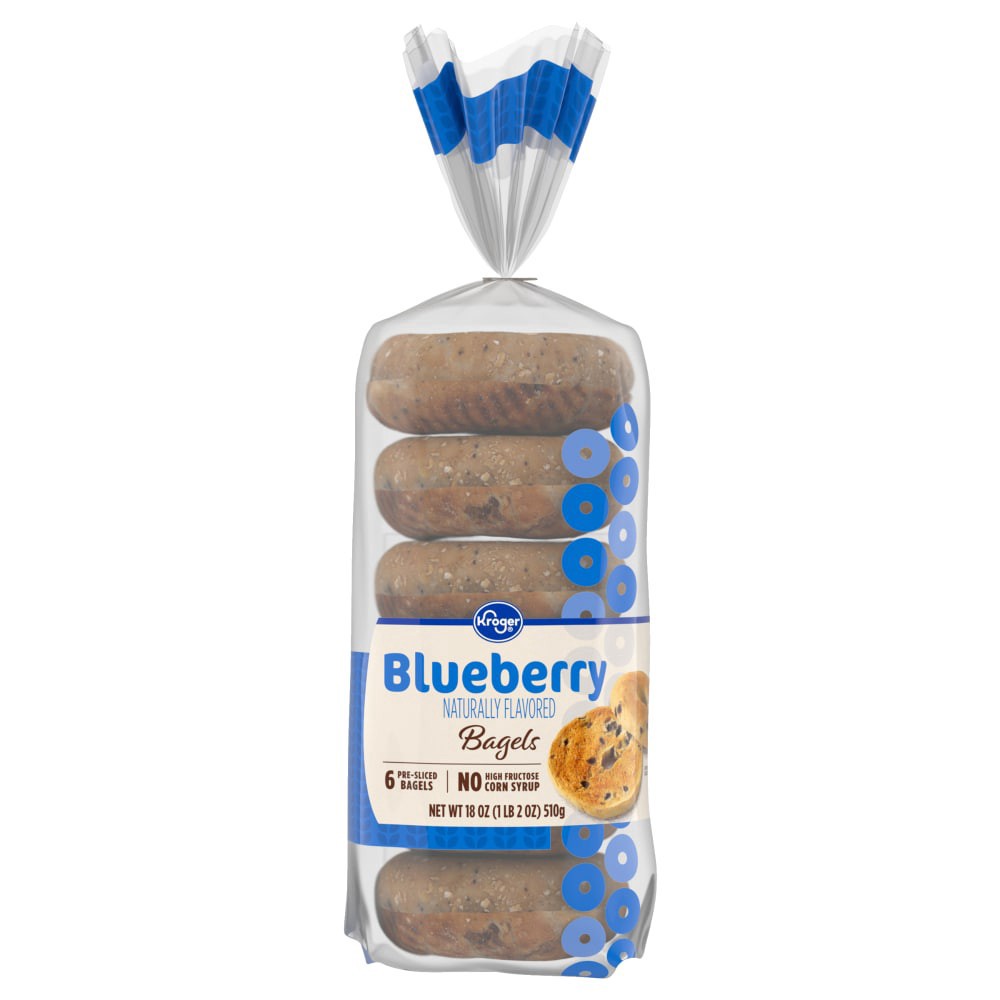 slide 3 of 4, Kroger® Blueberry Bagels, 6 ct; 18 oz