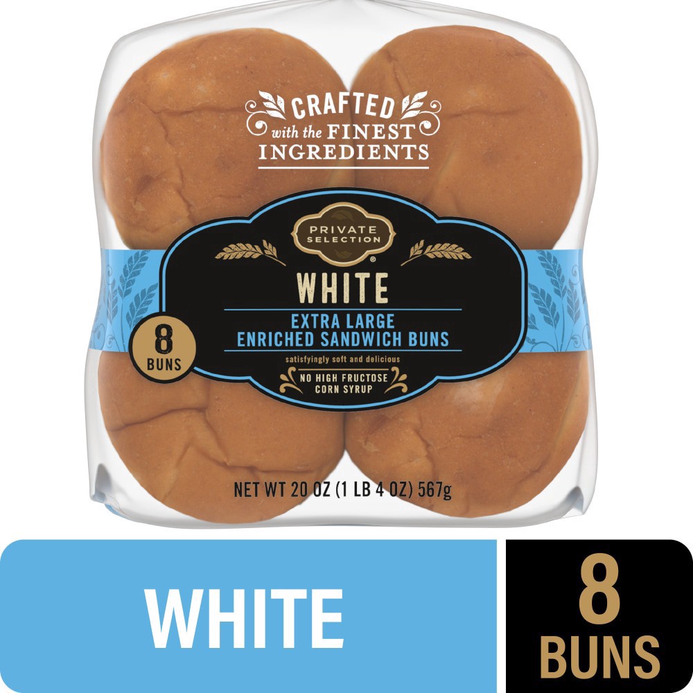 slide 1 of 4, Private Selection® White Sandwich Buns Extra Large, 8 ct; 20 oz