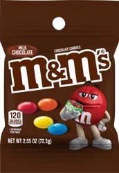 M&M'S Milk Chocolate Candy Peg Bag, 2.55 oz