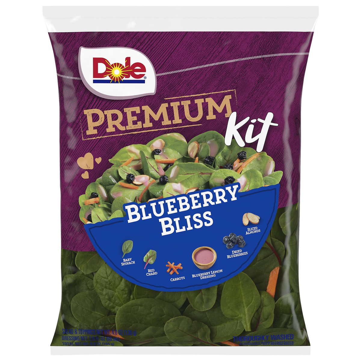 slide 1 of 7, Dole Premium Blueberry Bliss Salad Kit, 6.9 oz