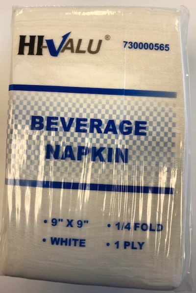 slide 1 of 1, Hi-Valu Beverage Napkin 1-Ply 1/4 Fold White (Bulk), 500 ct; 9 in x 9 in