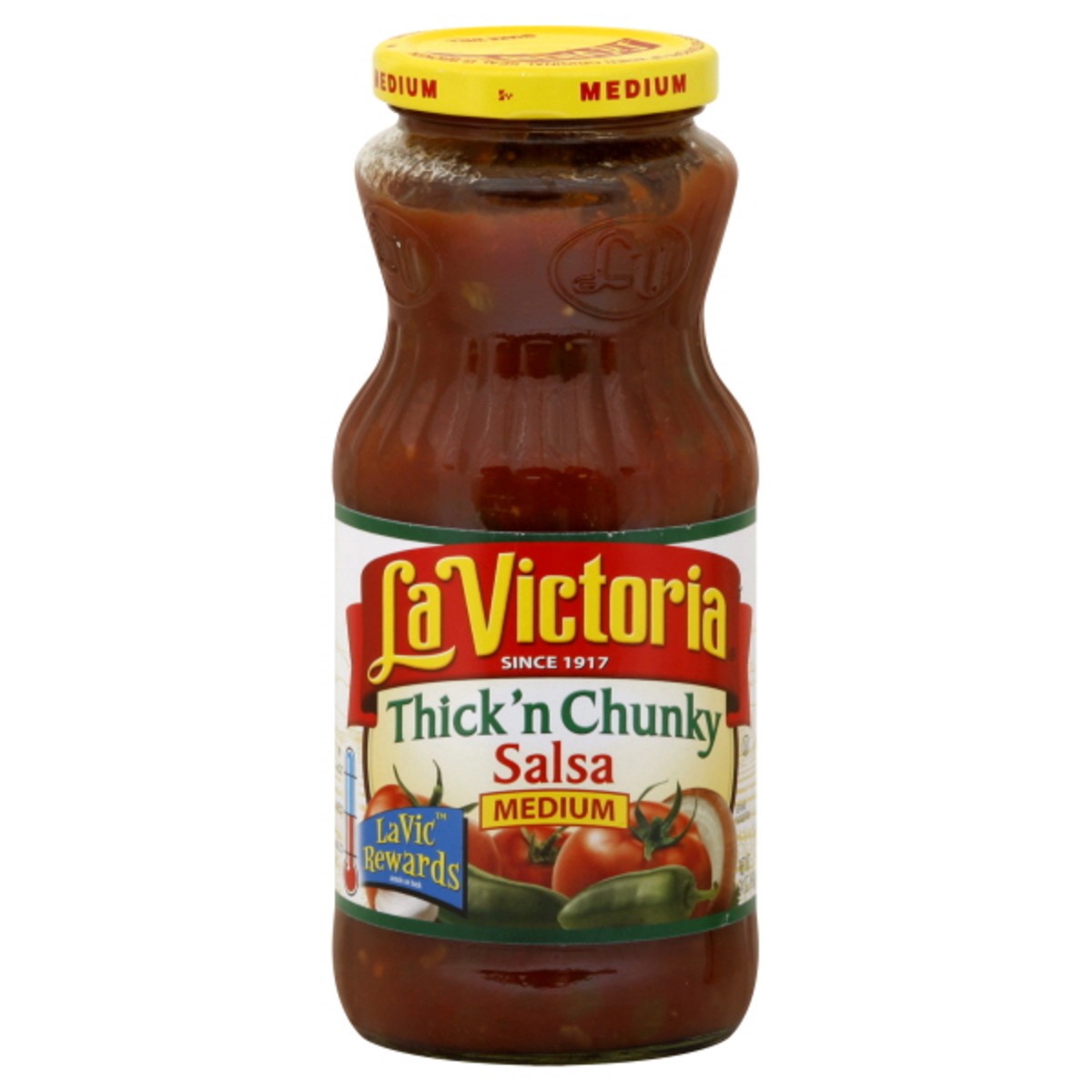 slide 2 of 2, LA VICTORIA Medium Salsa Thick 'n Chunky, 24 oz