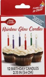 Betty Crocker Rainbow Glow Birthday Candles 12 ea