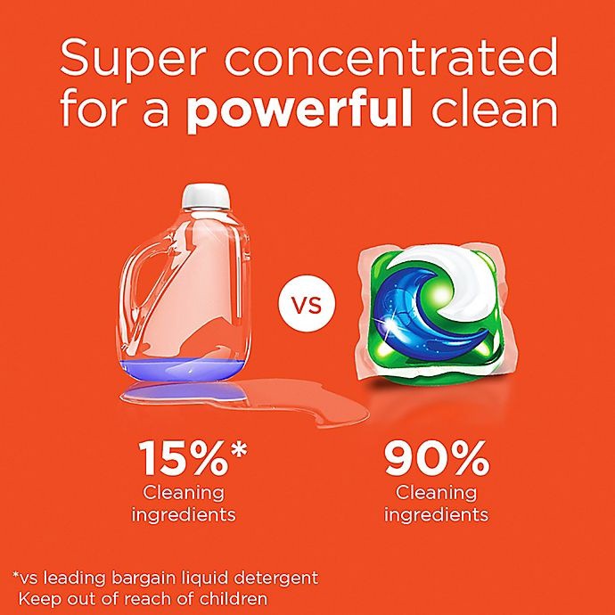 slide 5 of 7, Tide PODS Liquid Laundry Detergent Soap Pacs, HE Compatible, 57 Count, Powerful 3-in-1 Clean in one Step, Clean Breeze Scent, 57 ct