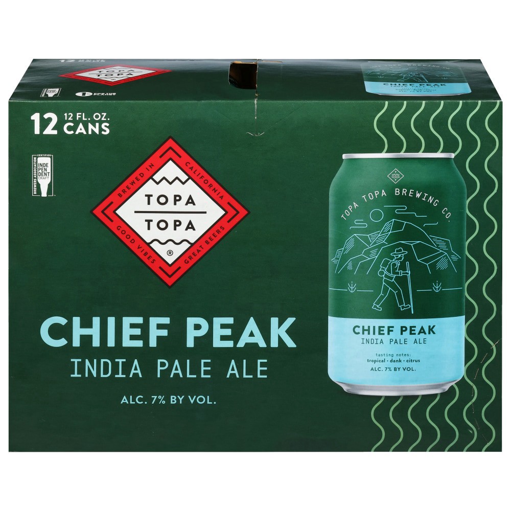 slide 2 of 5, Topa Topa Brewing Co. India Pale Ale Chief Peak Beer 12 -12 fl oz Cans, 12 ct
