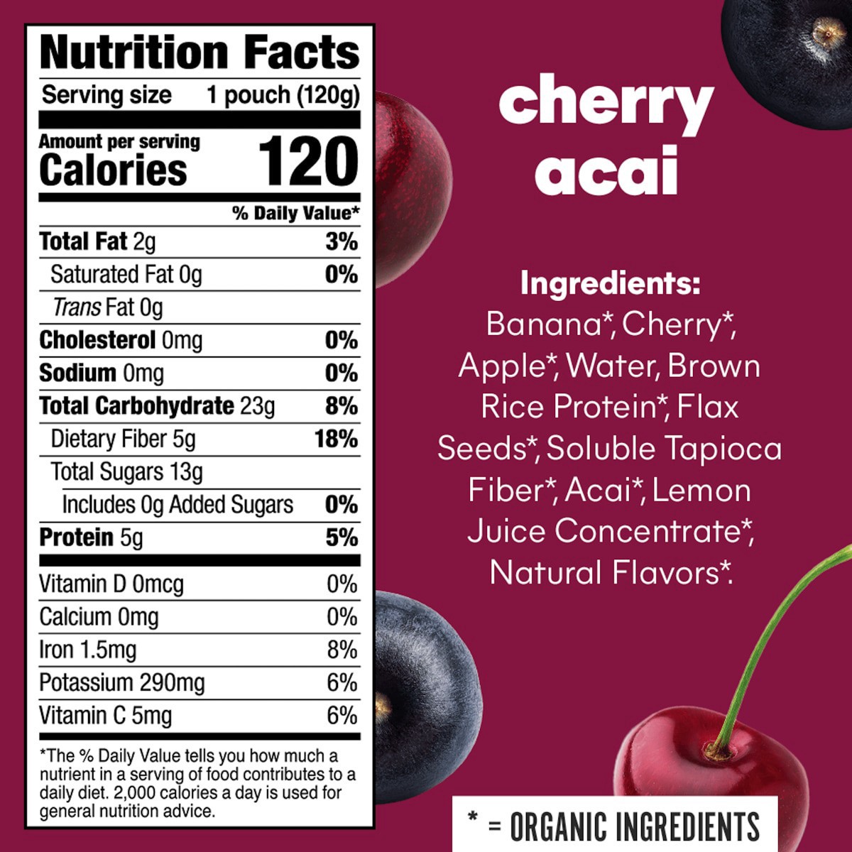 slide 9 of 21, NOKA Superfood Smoothies, Cherry Acai 4pack, 4 ct; 16.9 oz