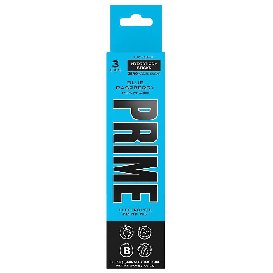 slide 1 of 1, Prime Hydration Sticks Blue Raspberry, 9.51 grams