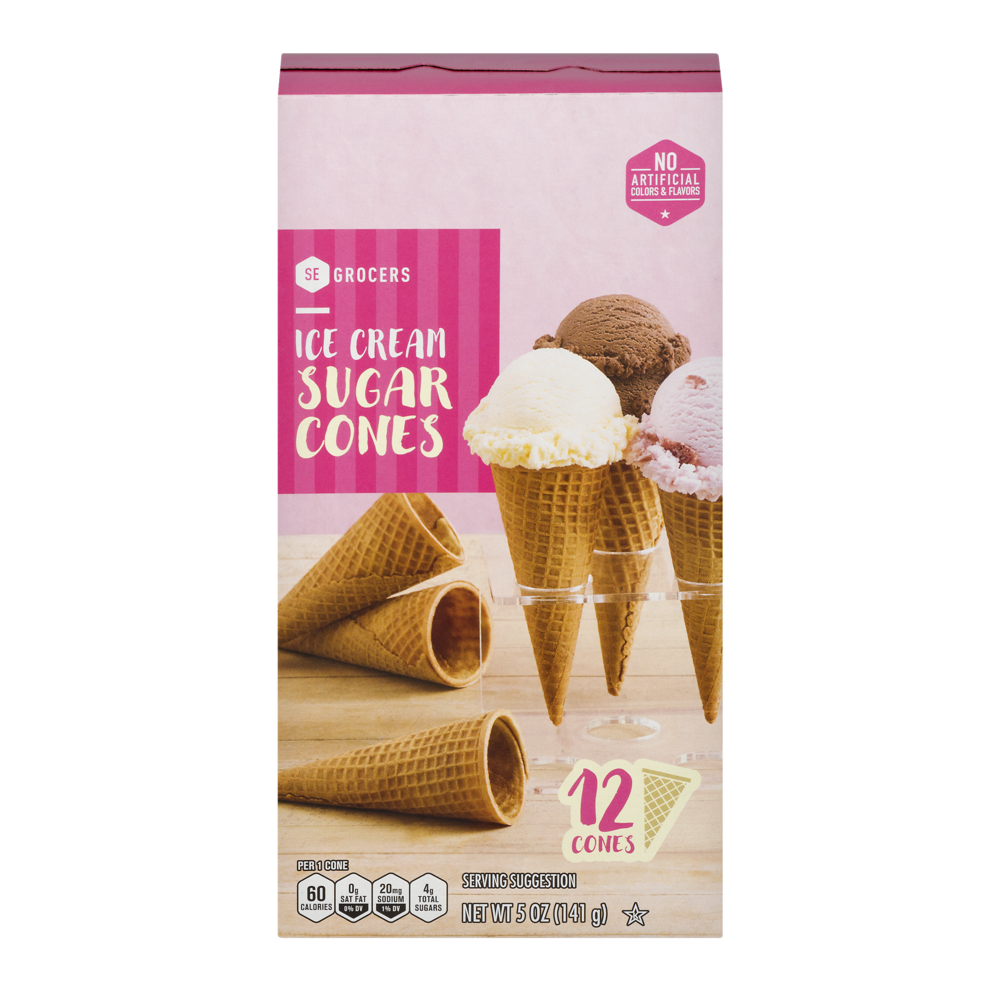 slide 1 of 1, SE Grocers Ice Cream Sugar Cones- 12 ct, 12 ct