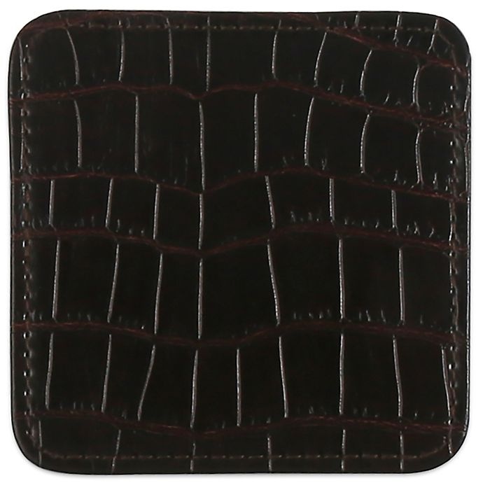 slide 1 of 1, Thirstystone Faux Crocodile Print Coaster - Brown, 1 ct