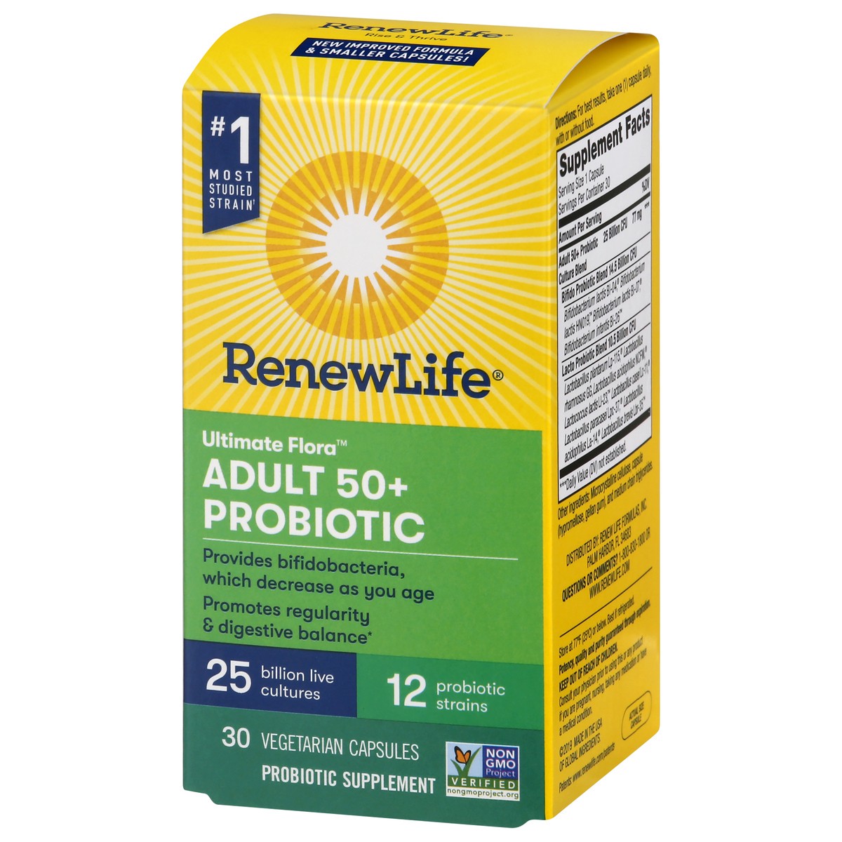 slide 2 of 9, Renew Life Probiotic Adult 50 Plus Supplement, 30 Vegetarian Probiotic Capsules, 25 Billion CFU, 30 ct