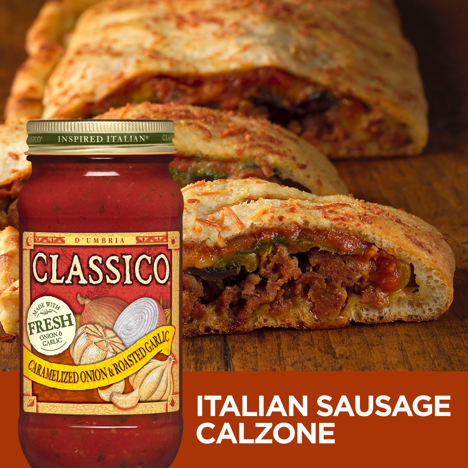 slide 2 of 7, Classico Caramelized Onion & Roasted Garlic Pasta Sauce, 24 oz