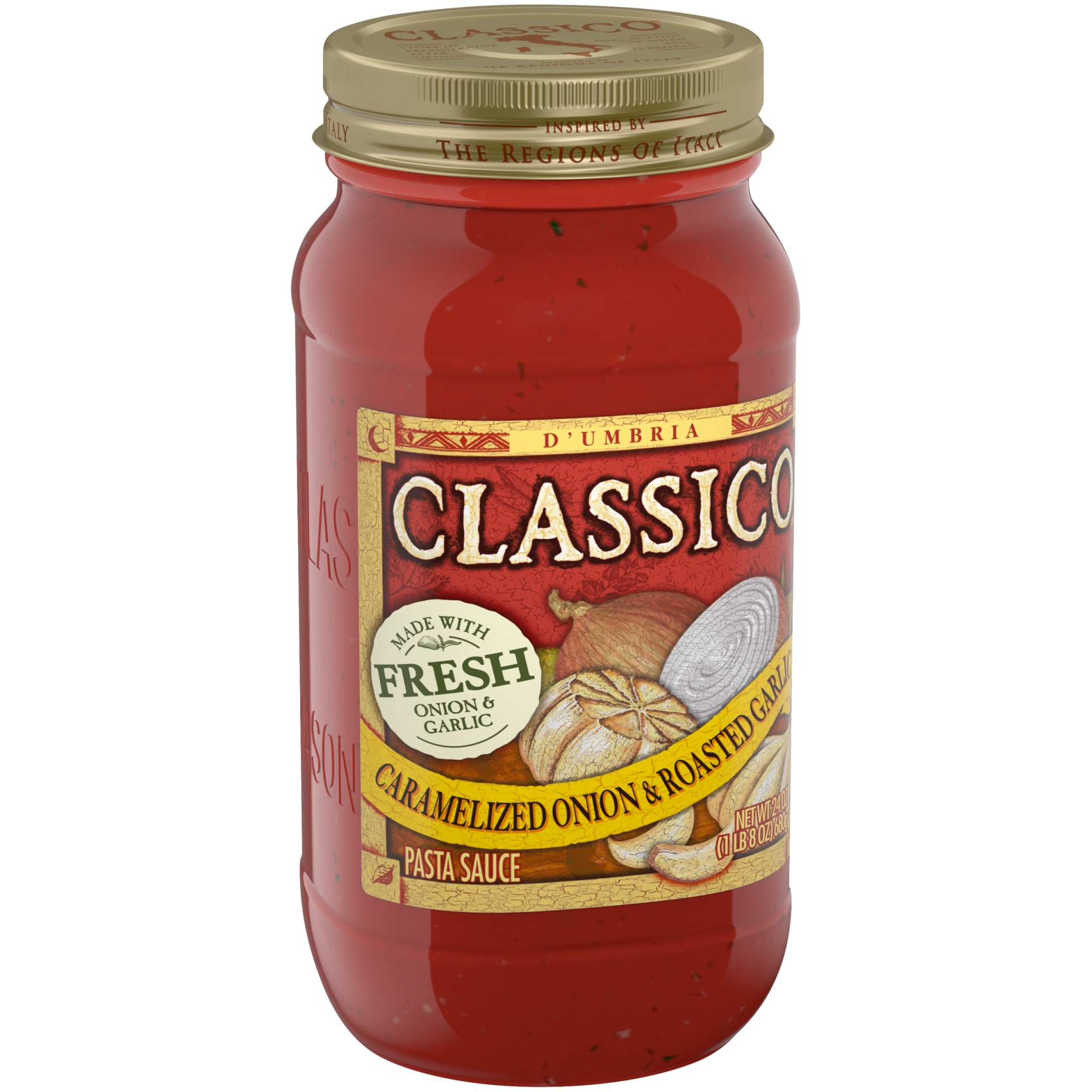 slide 3 of 7, Classico Caramelized Onion & Roasted Garlic Pasta Sauce, 24 oz