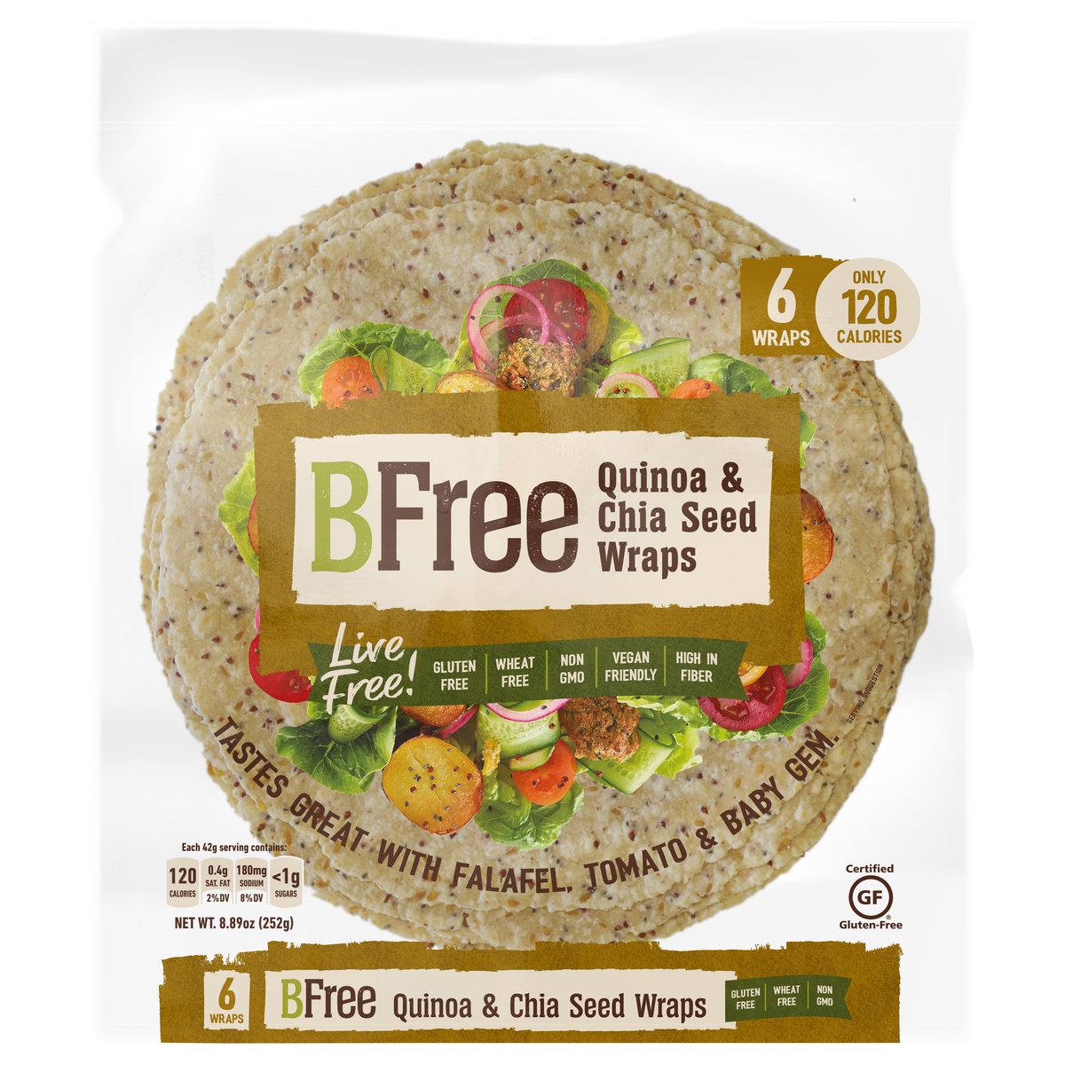 slide 1 of 3, BFree Quinoa & Chia Seed Wraps, 8.9 oz