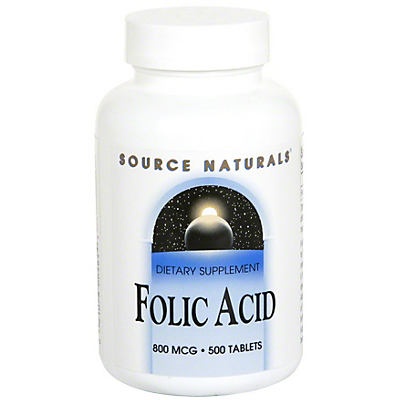 slide 1 of 1, Source Naturals Folic Acid Tablets, 500 ct