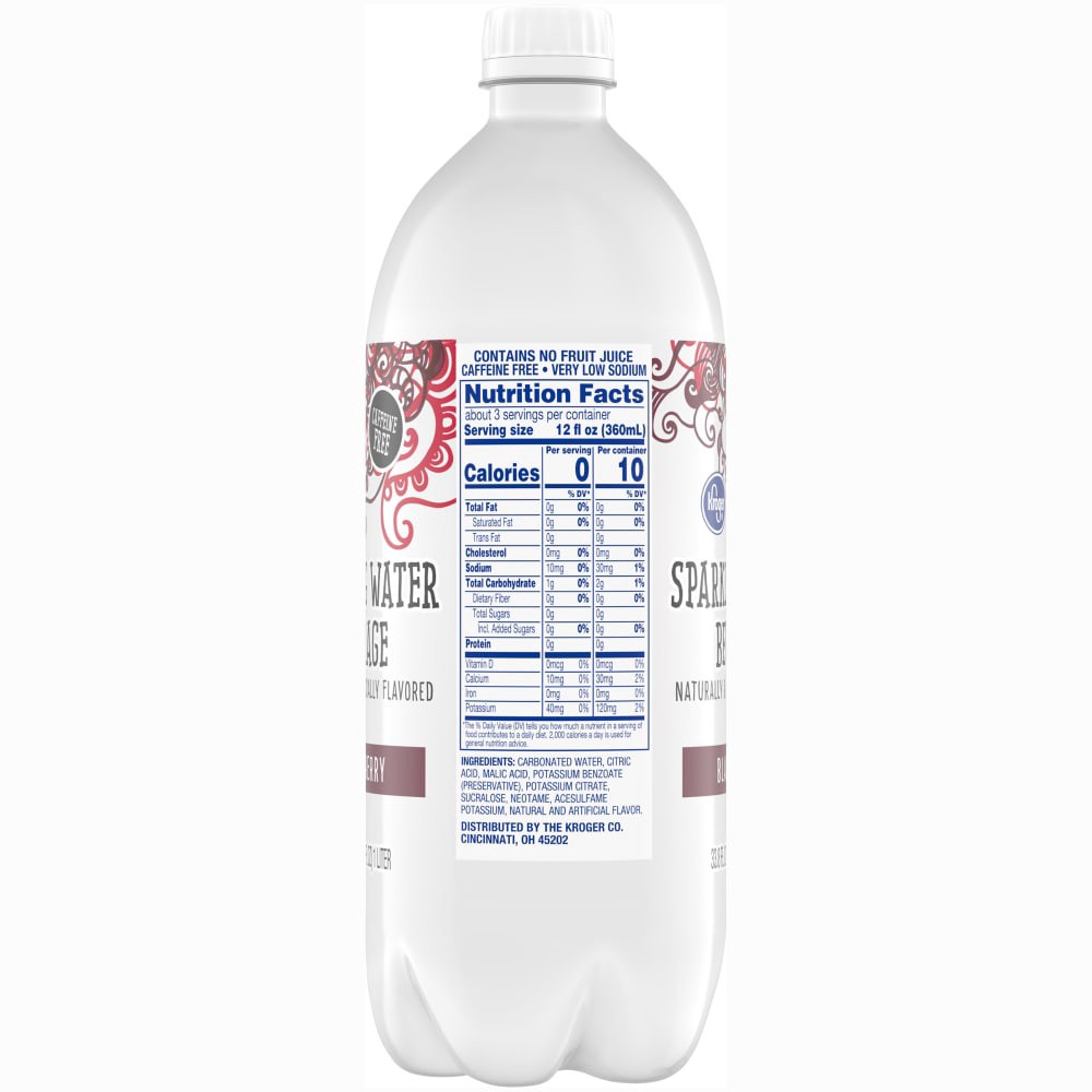 slide 3 of 3, Kroger Black Cherry Sparkling Water, 1 liter