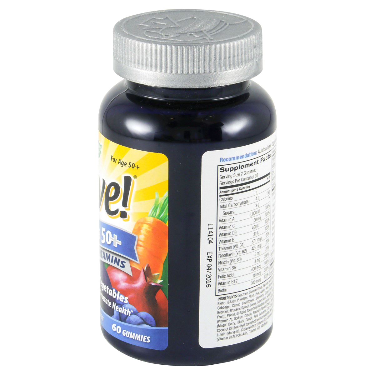 slide 4 of 4, Nature's Way Alive! Gummies Men's 50+ Fruit Flavored Multivitamin 60 ea, 60 ct