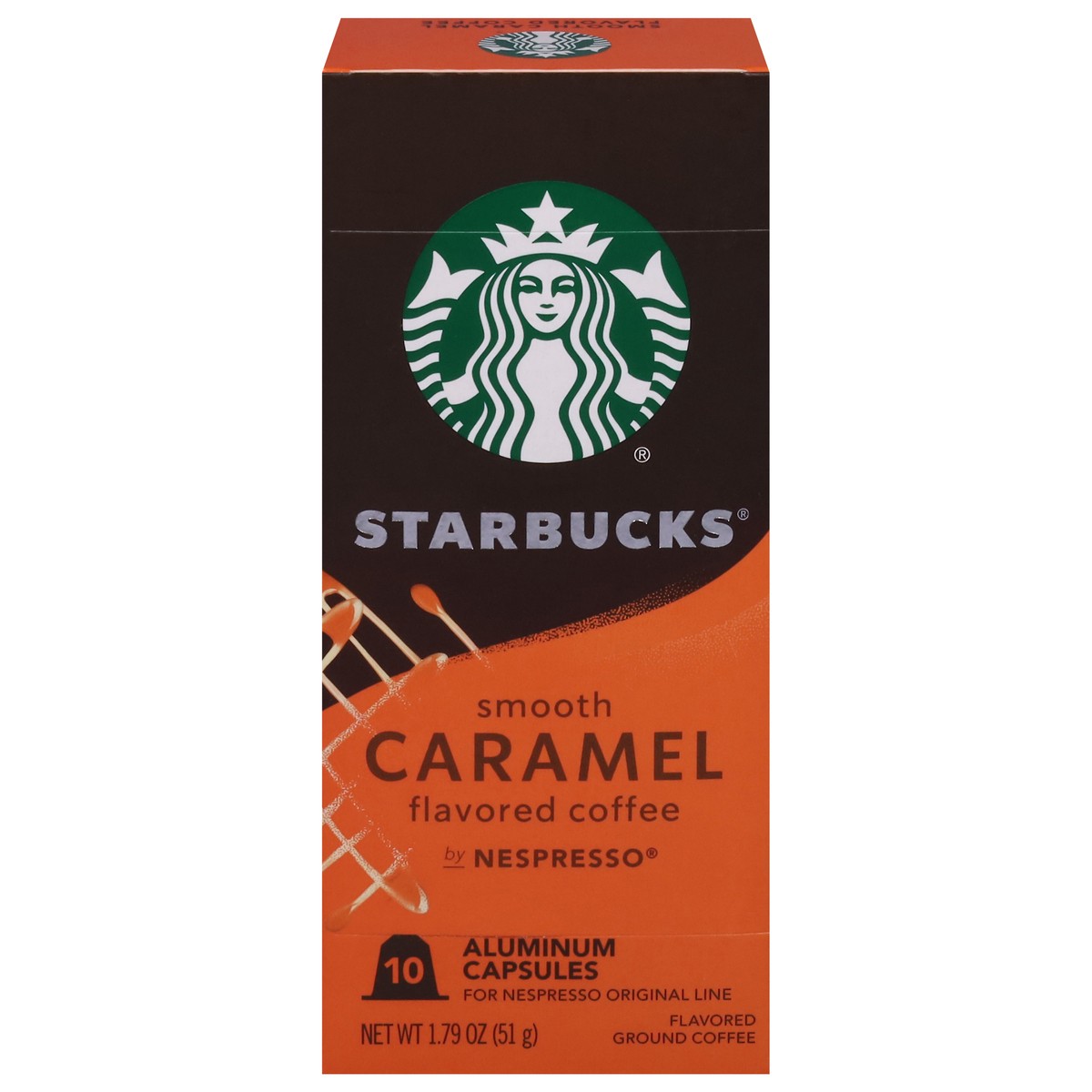 slide 7 of 12, Starbucks By Nespresso Original Line Pods, Flavored Roast Coffee, Smooth Caramel, 100% Arabica, 10 Pods, 1.79 oz