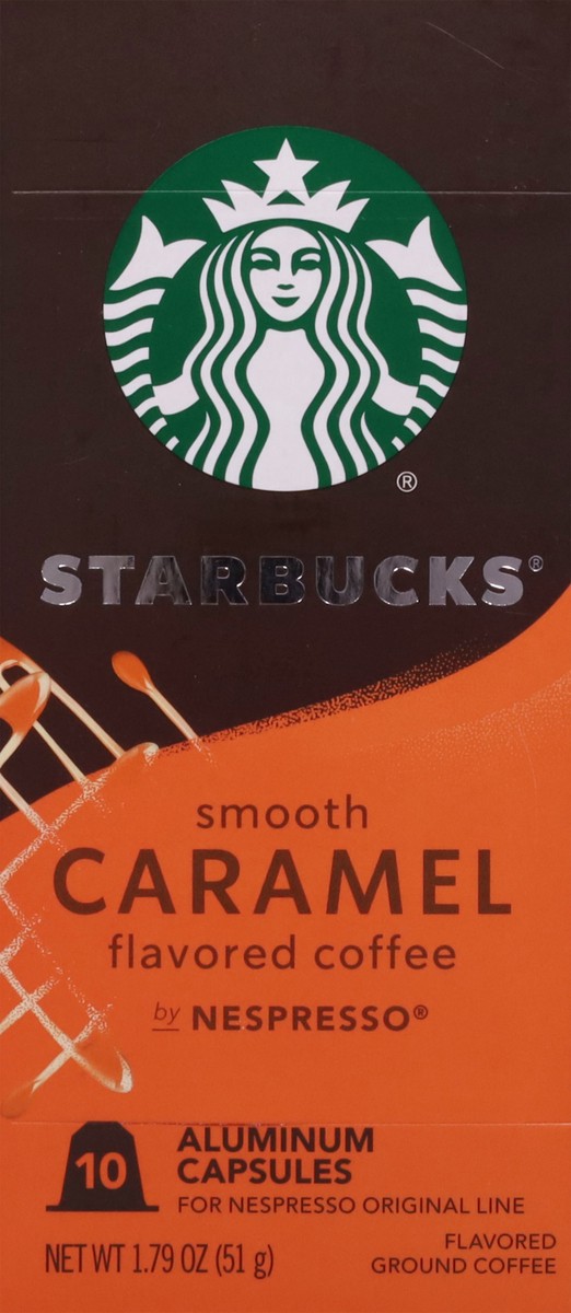 slide 2 of 12, Starbucks By Nespresso Original Line Pods, Flavored Roast Coffee, Smooth Caramel, 100% Arabica, 10 Pods, 1.79 oz