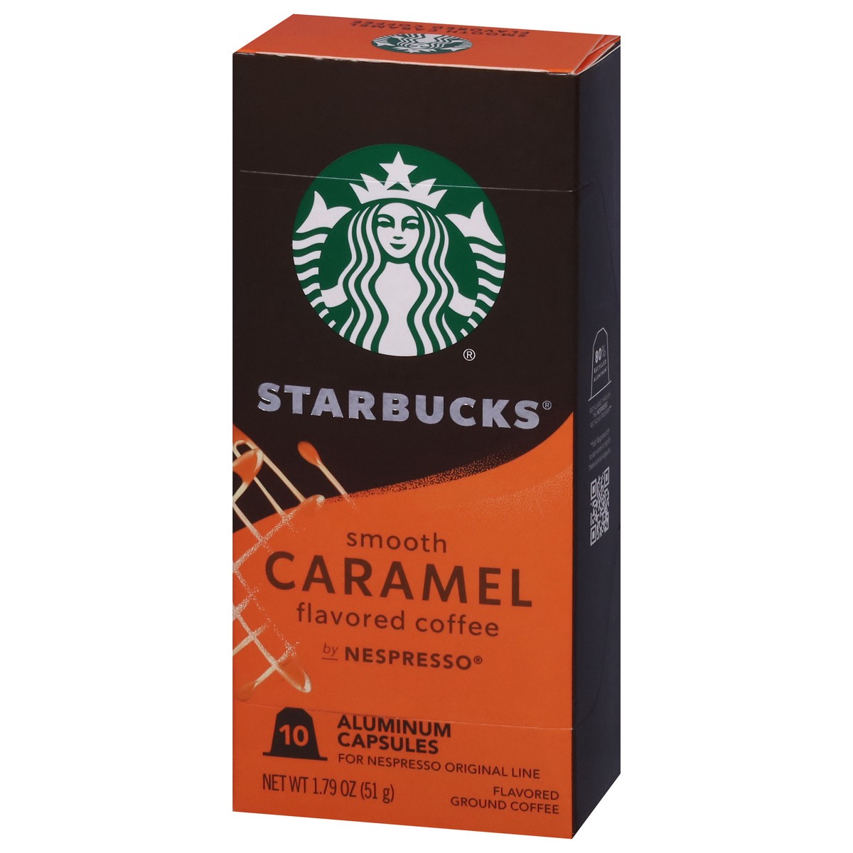 slide 10 of 12, Starbucks By Nespresso Original Line Pods, Flavored Roast Coffee, Smooth Caramel, 100% Arabica, 10 Pods, 1.79 oz