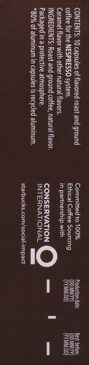 slide 9 of 12, Starbucks By Nespresso Original Line Pods, Flavored Roast Coffee, Smooth Caramel, 100% Arabica, 10 Pods, 1.79 oz