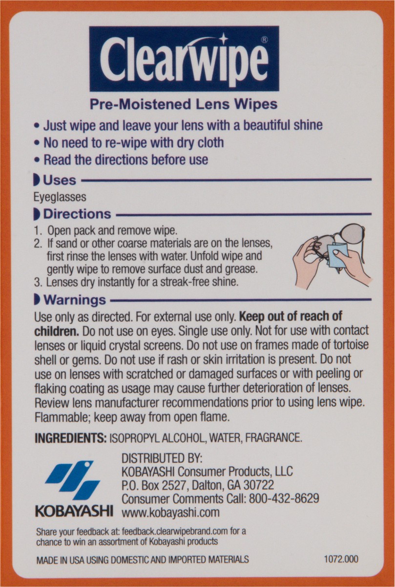 slide 8 of 11, Clearwipe Pre-Moistened Microfiber Lens Wipes 40 ea, 40 ct