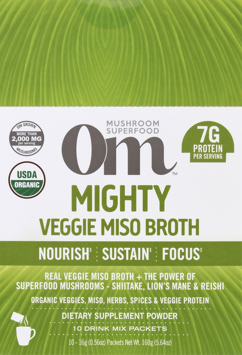 slide 8 of 12, Om Mighty Veggie Miso Broth Mushroom Powder 10 ea, 5.64 oz