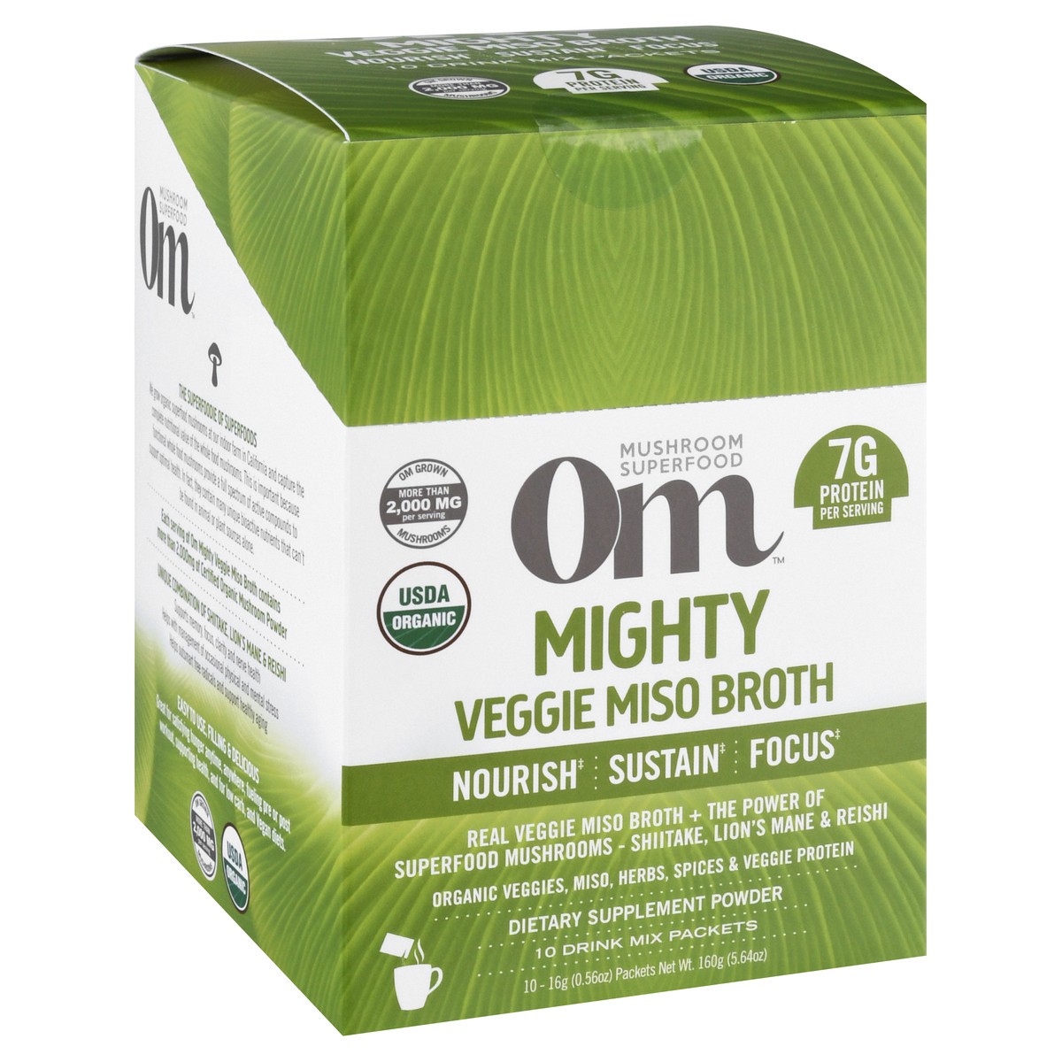 slide 4 of 12, Om Mighty Veggie Miso Broth Mushroom Powder 10 ea, 5.64 oz