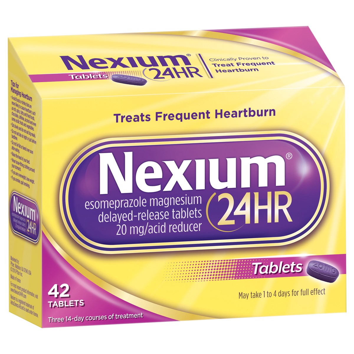 slide 2 of 9, Nexium 24HR 24-Hour Delayed Release Heartburn Relief Tablets with Esomeprazole Magnesium Acid Reducer - 42ct, 42 ct