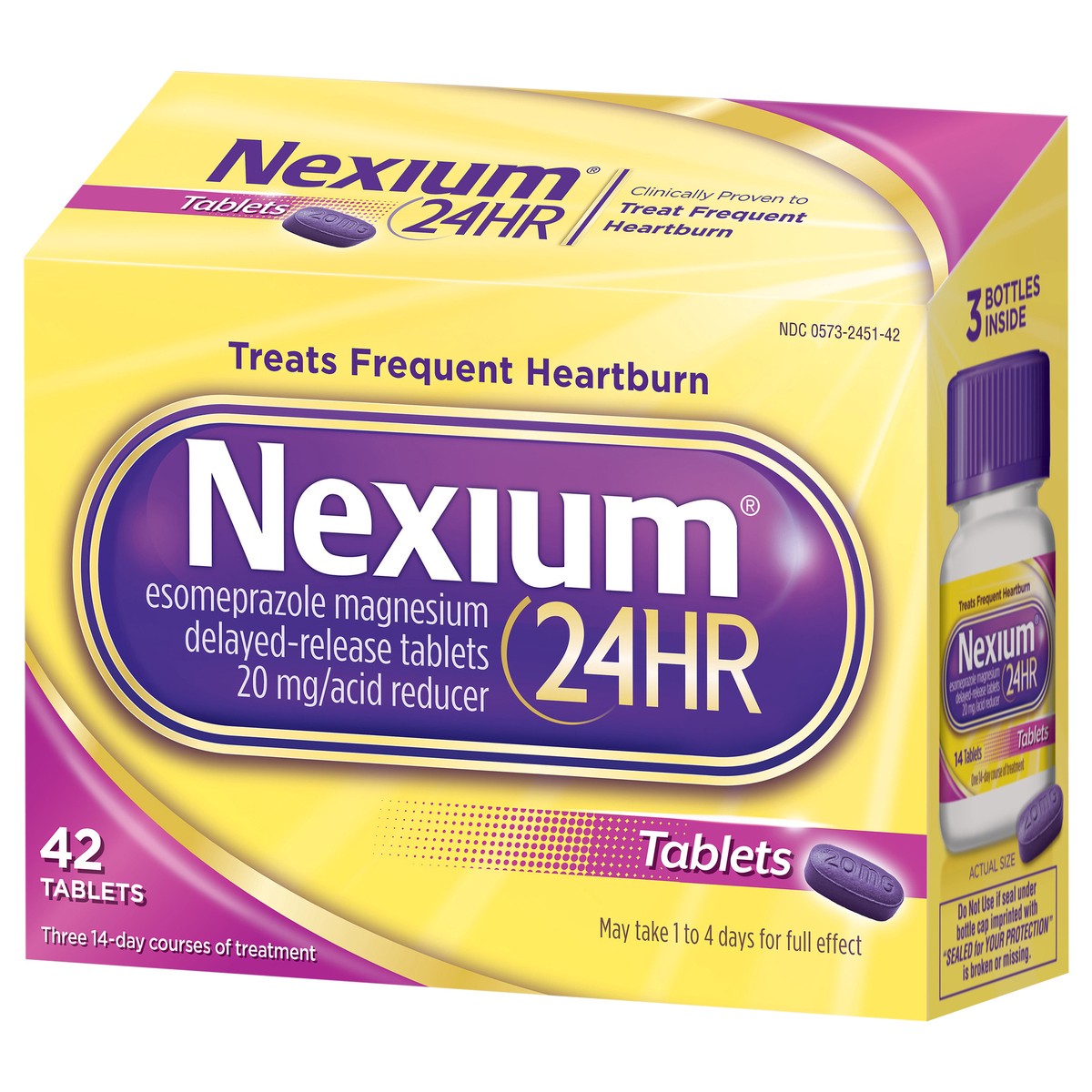 slide 3 of 9, Nexium 24HR 24-Hour Delayed Release Heartburn Relief Tablets with Esomeprazole Magnesium Acid Reducer - 42ct, 42 ct