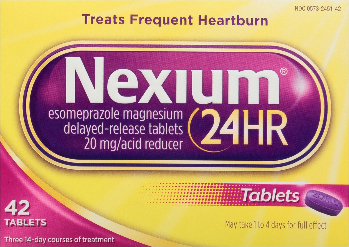 slide 6 of 9, Nexium 24HR 24-Hour Delayed Release Heartburn Relief Tablets with Esomeprazole Magnesium Acid Reducer - 42ct, 42 ct