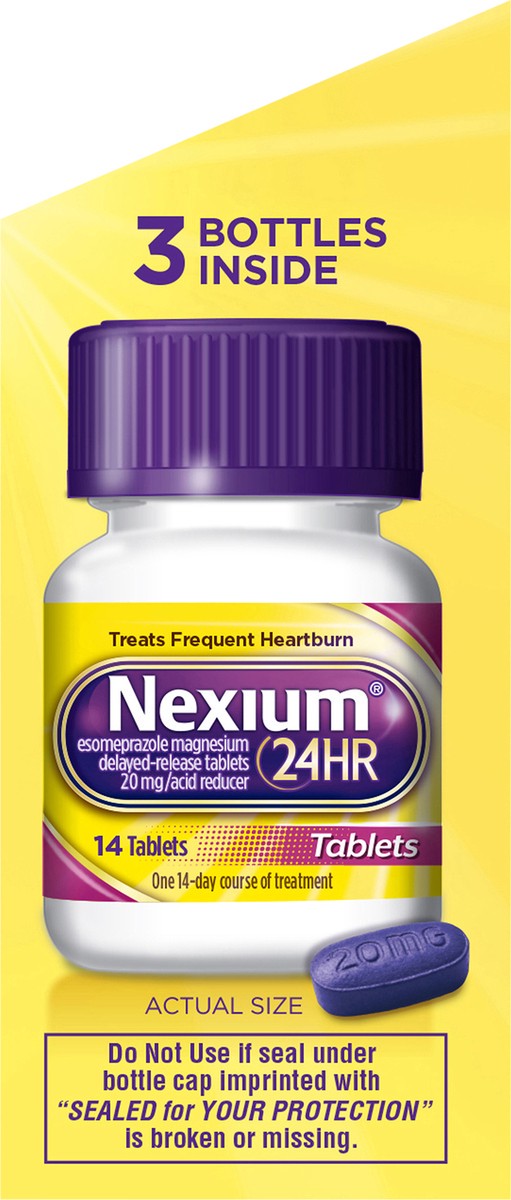 slide 8 of 9, Nexium 24HR 24-Hour Delayed Release Heartburn Relief Tablets with Esomeprazole Magnesium Acid Reducer - 42ct, 42 ct