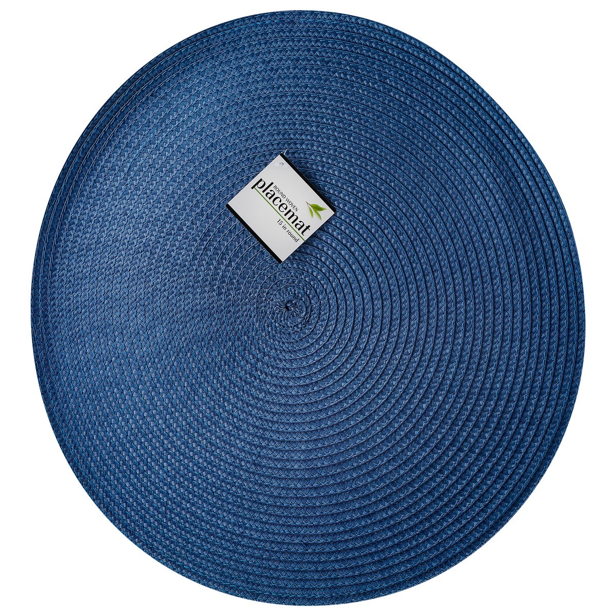 slide 4 of 4, Ritz Round Woven Placemat - Navy, 15 in