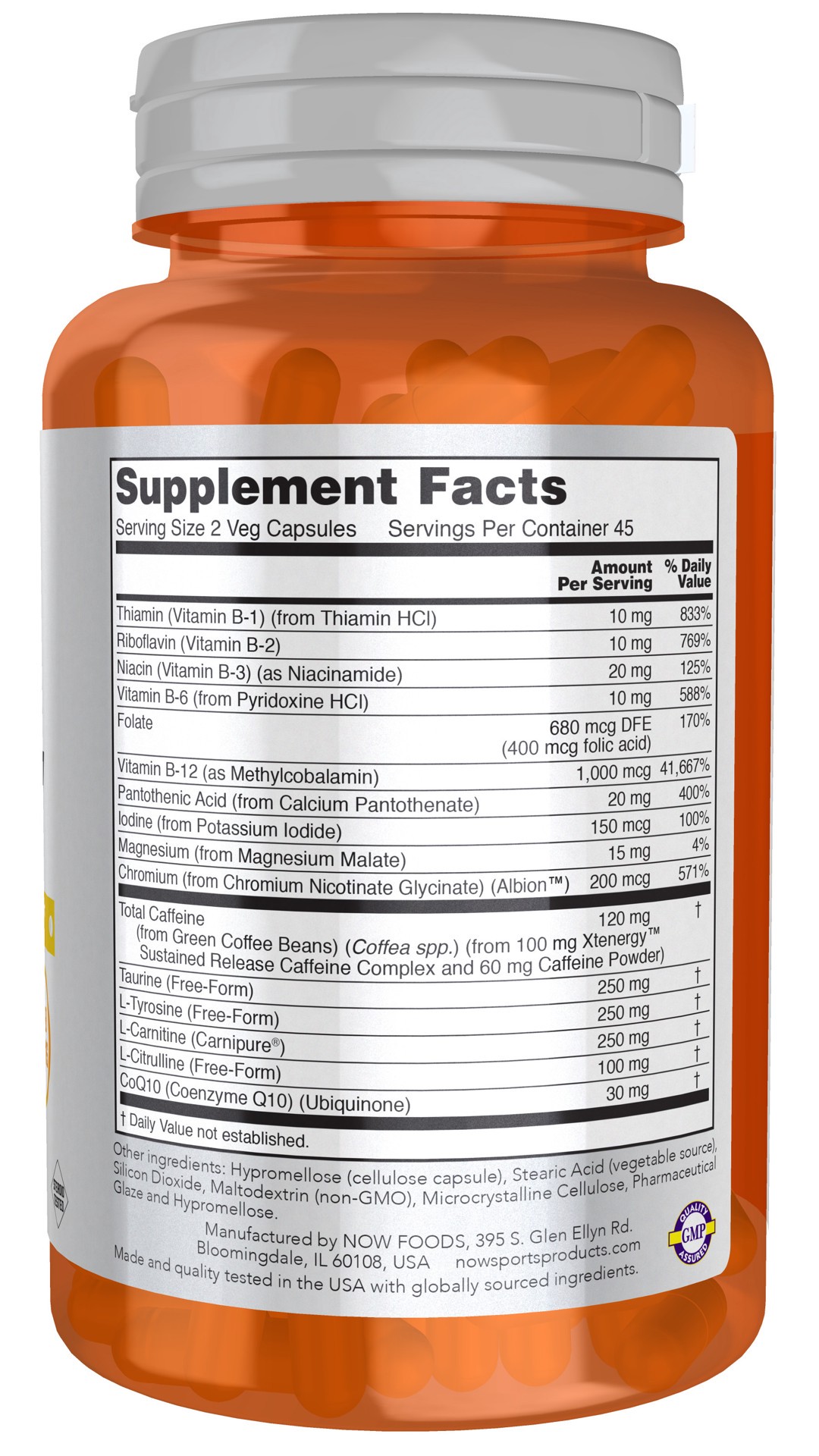 slide 3 of 4, NOW Sustained Energy - 90 Capsules, 90 ct