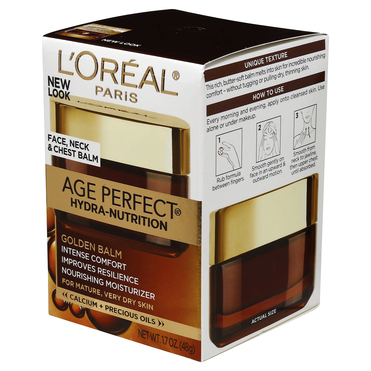 slide 2 of 8, L'Oréal Age Perfect Hydra-Nutrition Golden Balm For Face, Neck & Chest, 1.7 oz