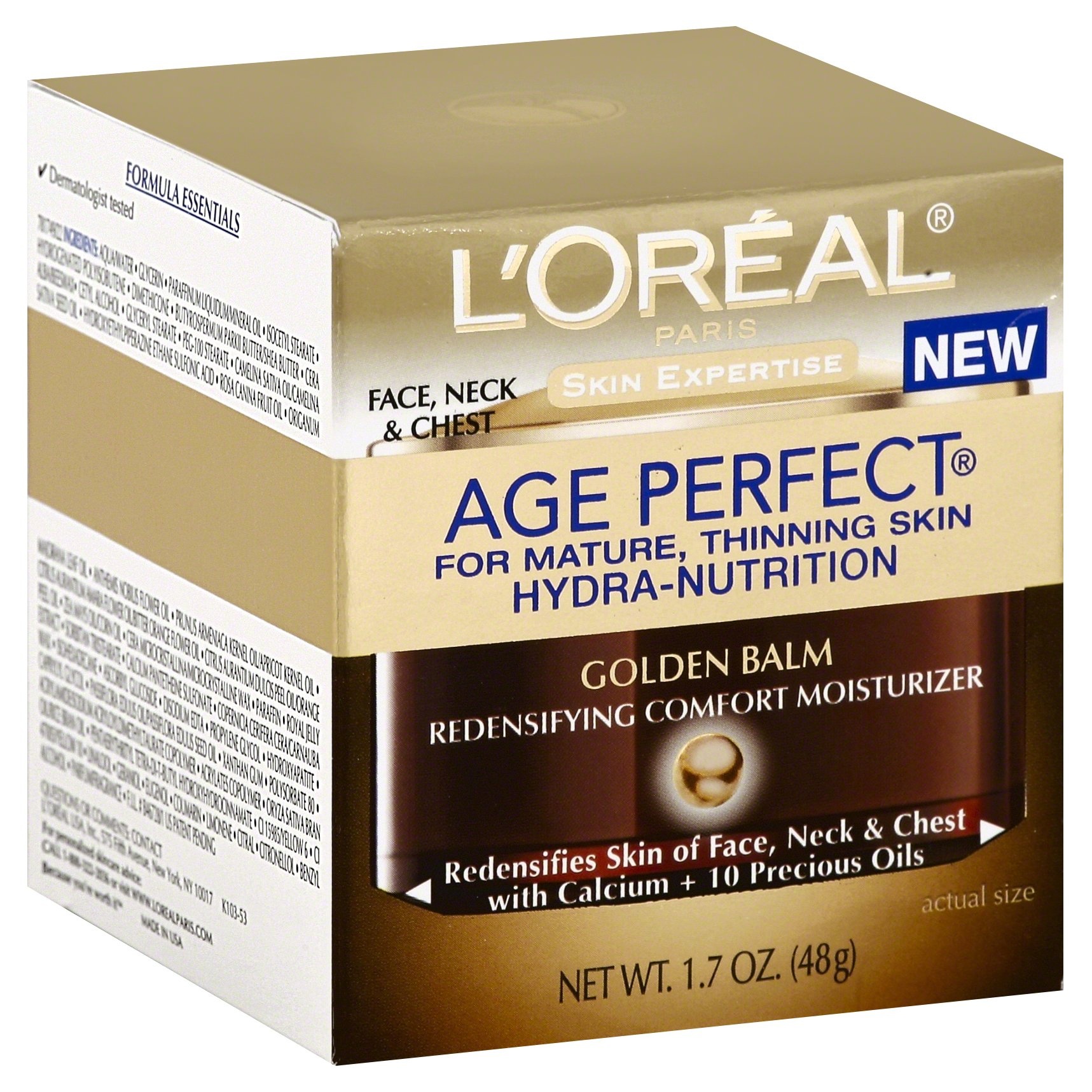 slide 1 of 8, L'Oréal Age Perfect Hydra-Nutrition Golden Balm For Face, Neck & Chest, 1.7 oz