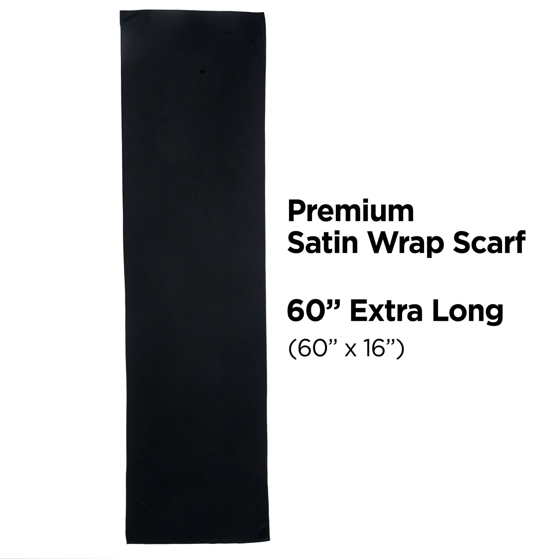 slide 2 of 5, KISS COLORS & CARE KISS Premium Soft Satin Wrap Scarf 60" Extra-Long, Black, 1 Count, 1 ct