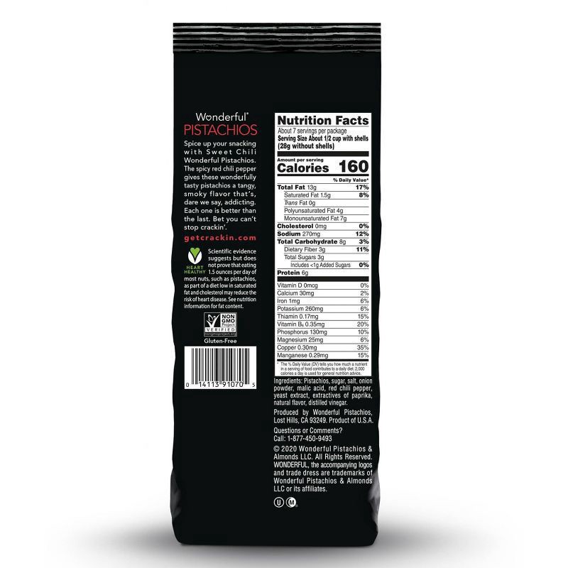 slide 3 of 3, Wonderful Pistachios, In Shell Sweet Chili Flavored Nuts, 14 Ounce Bag, 14 oz