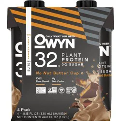 OWYN Plant Protein 4 Pack No Nut Butter Cup Protein Shake 4 - 11.15 fl oz Shakes