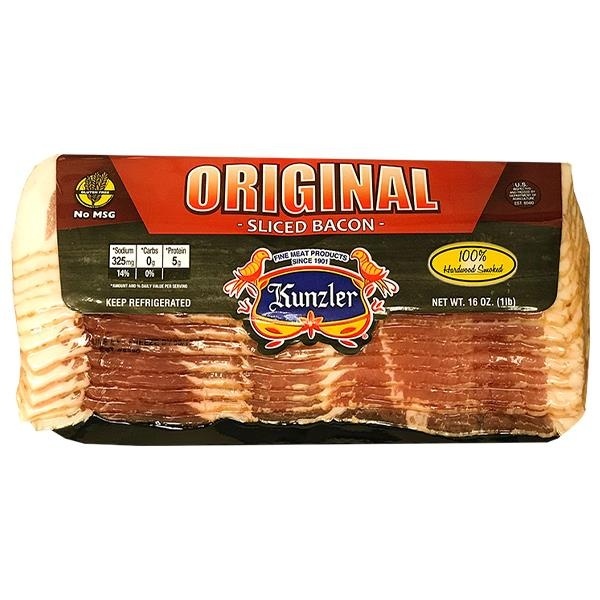 slide 1 of 1, Kunzler Original Sliced Bacon, 16 oz