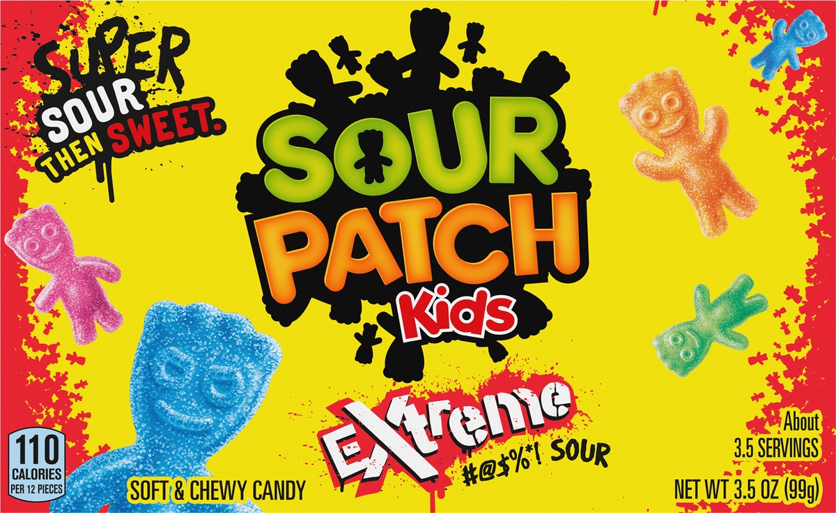 slide 5 of 9, SOUR PATCH KIDS Extreme Sour Soft & Chewy Candy, 3.5 oz Box, 3.5 oz